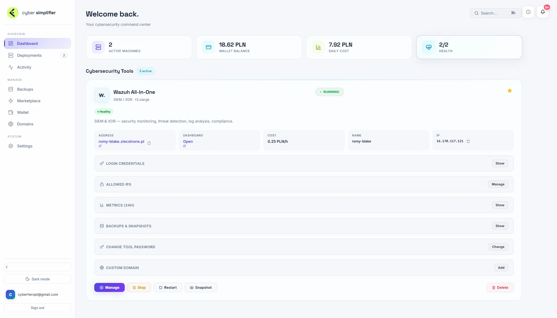 Cyber Simplifier Dashboard
